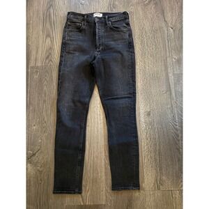 AGOLDE‎ Nico High Rise Slim Jeans 26 Black Button Fly Denim Excellent